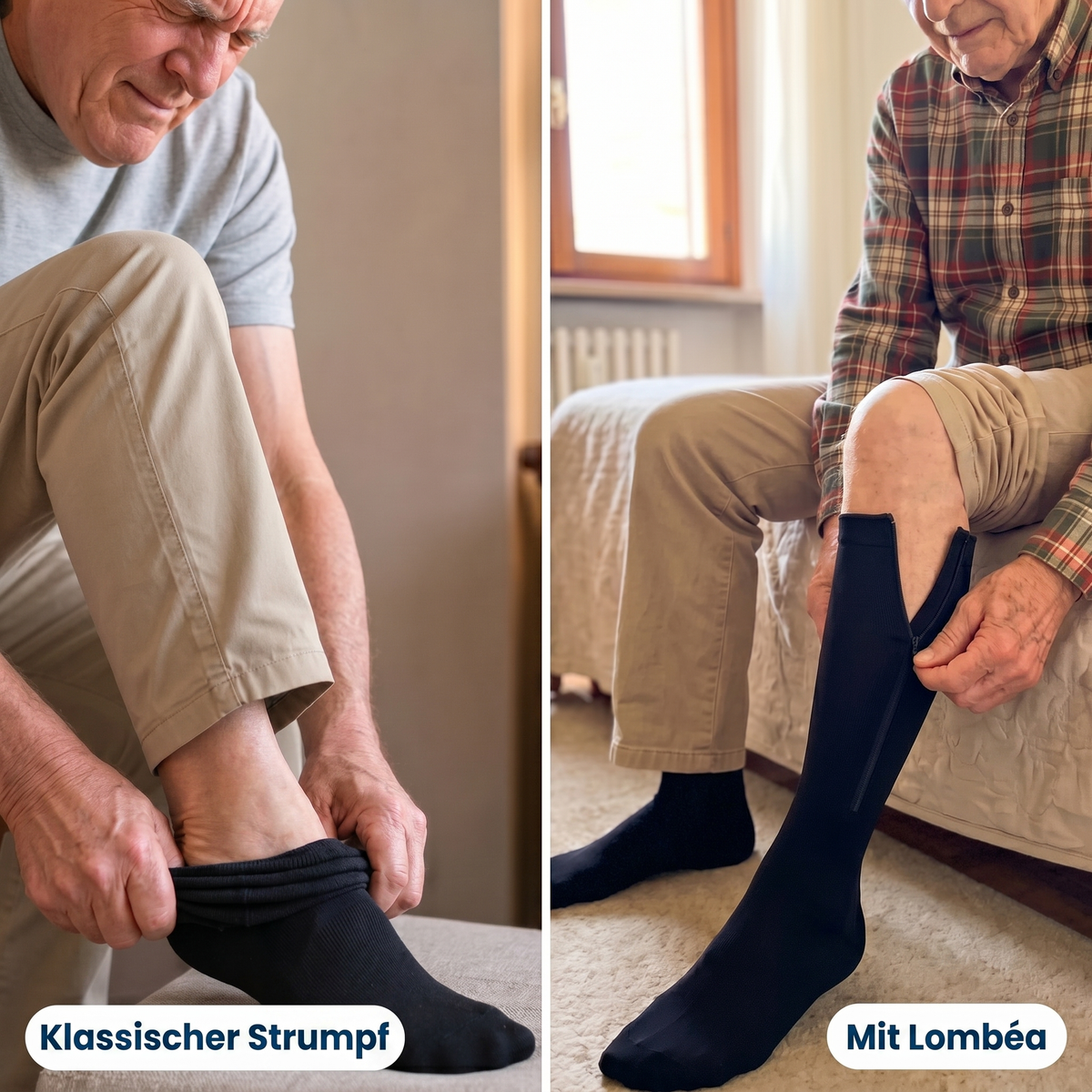 Kompressionsstrümpfe mit Reißverschluss